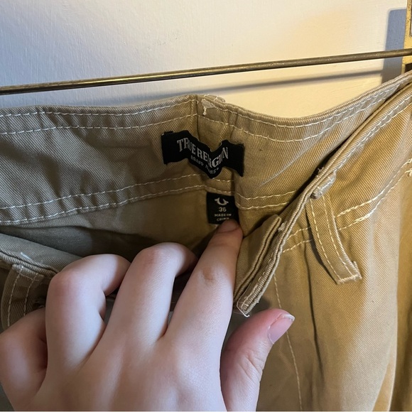 True Religion Tan Cargo Pants Sturdy Cotton - Picture 5 of 9